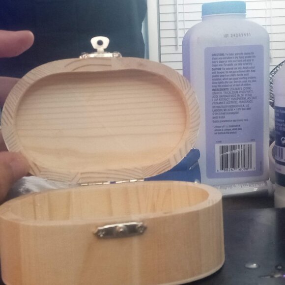 Handmade Unfinished Wood Jewelry and Trinket Box - Picture 8 of 9